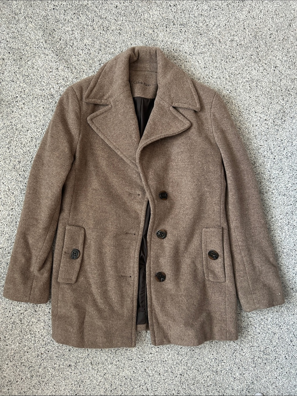 Calvin Klein Women's Taupe Pea Coat